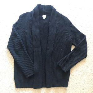 Open black cardigan